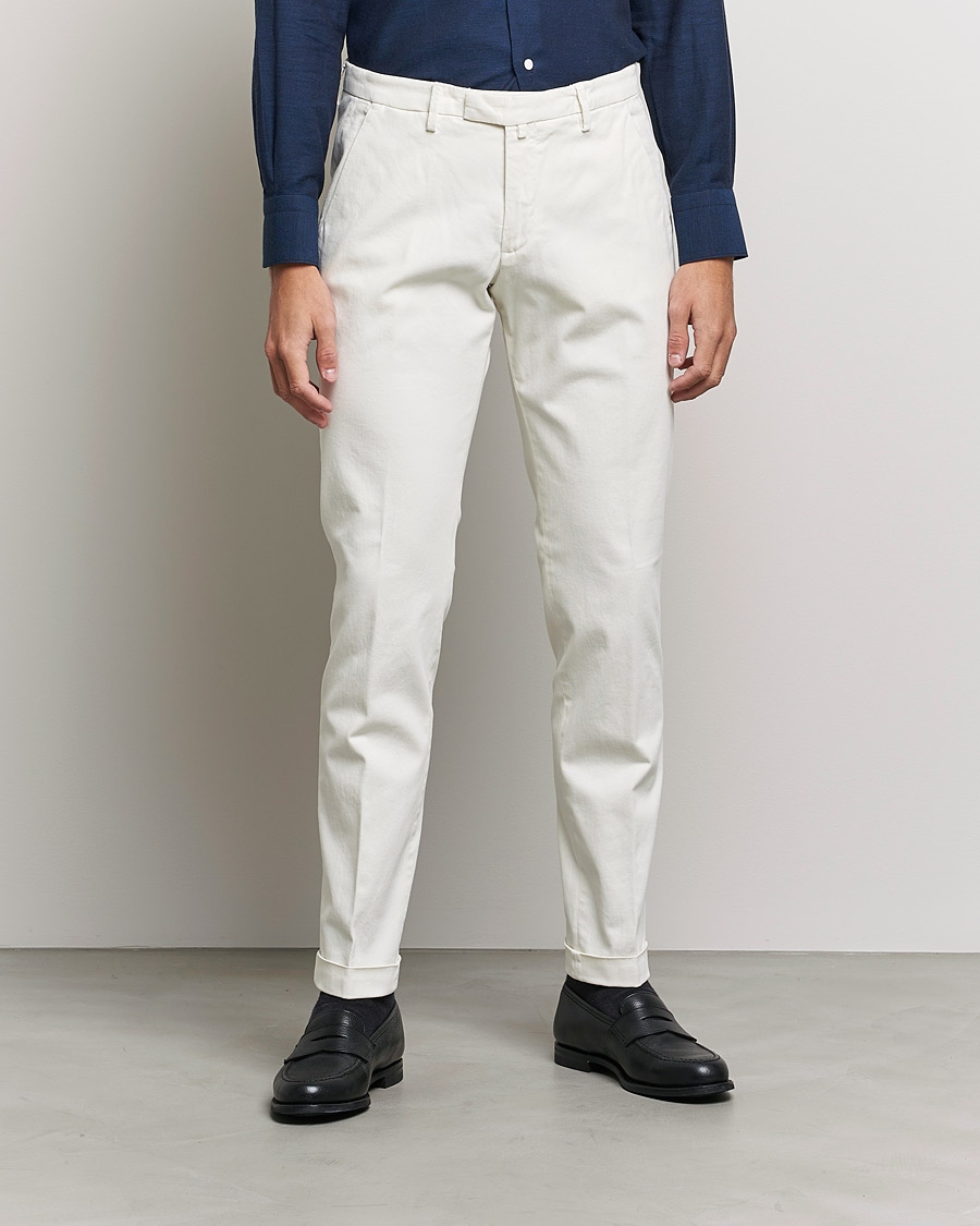 Homme | Pantalons | Briglia 1949 | Slim Fit Cotton Stretch Chino Off White