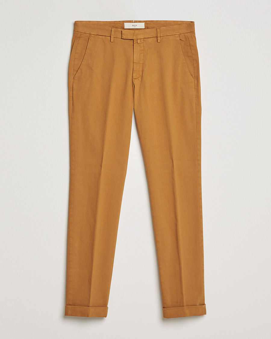 Homme | Pantalons | Briglia 1949 | Slim Fit Cotton Stretch Chino Golden Brown