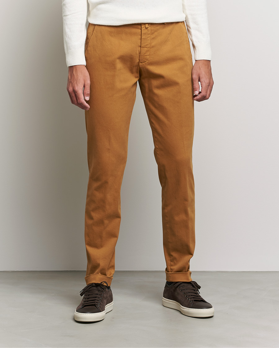 Homme | Pantalons | Briglia 1949 | Slim Fit Cotton Stretch Chino Golden Brown
