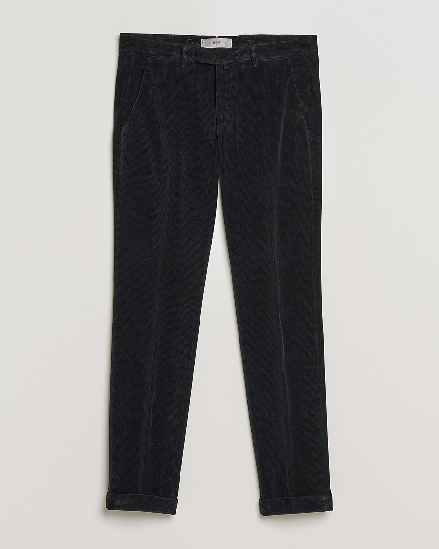 Homme | Pantalons | Briglia 1949 | Slim Fit Corduroy Trousers Black