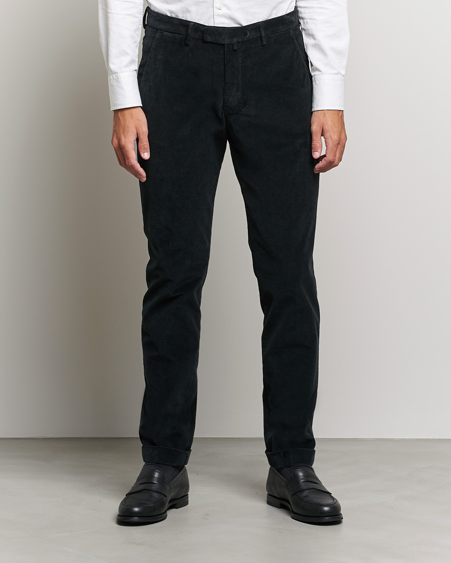 Homme | Pantalons | Briglia 1949 | Slim Fit Corduroy Trousers Black