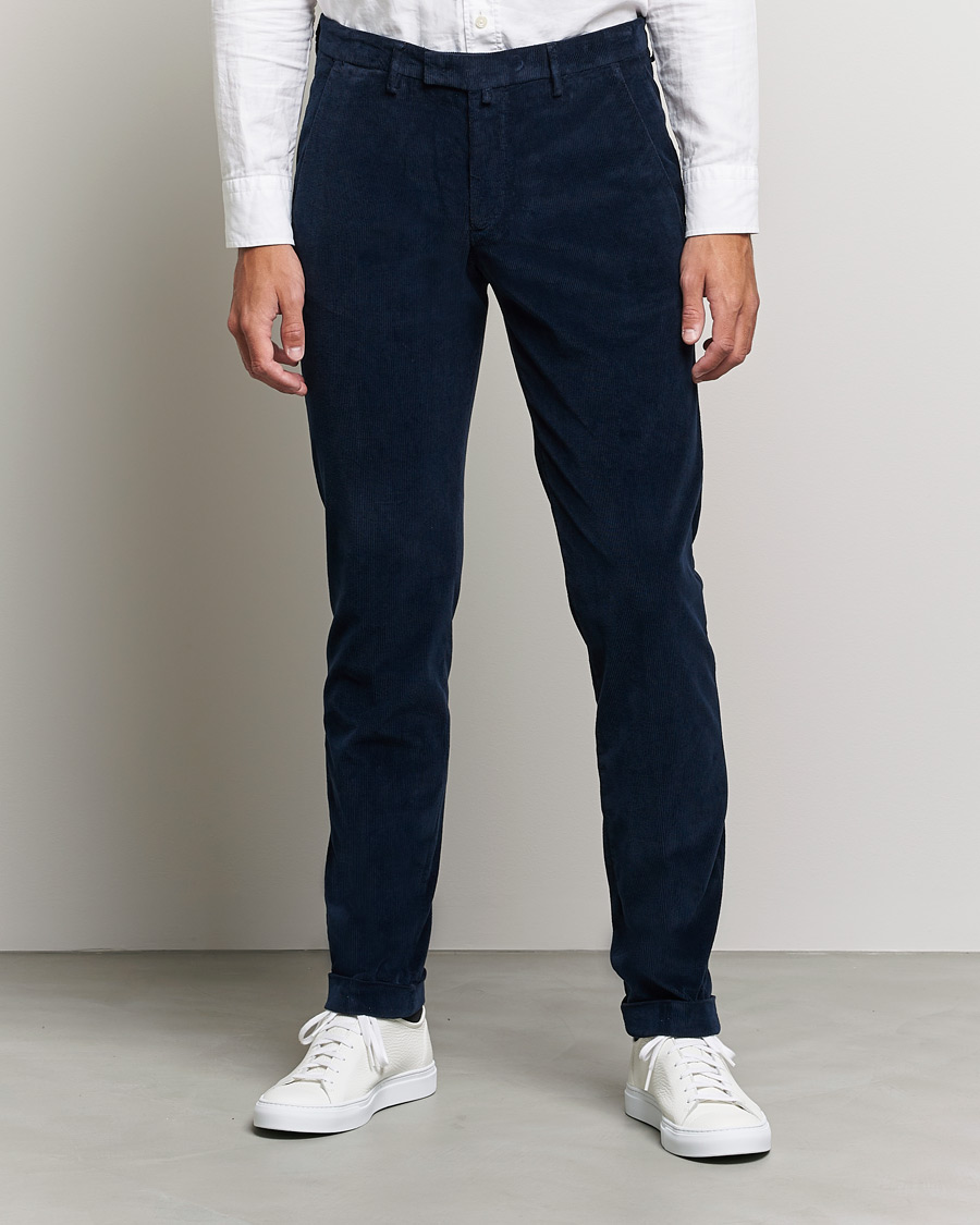 Homme | Pantalons | Briglia 1949 | Slim Fit Corduroy Trousers Navy