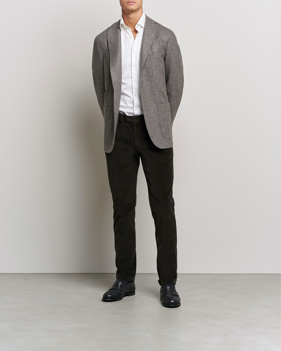 Homme | Pantalons | Briglia 1949 | Slim Fit Corduroy Trousers Dark Brown