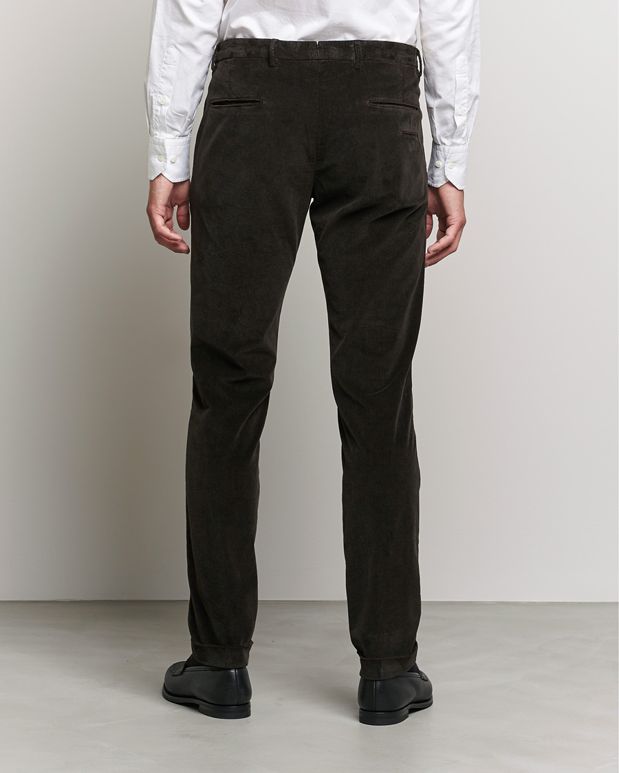 Homme | Pantalons | Briglia 1949 | Slim Fit Corduroy Trousers Dark Brown