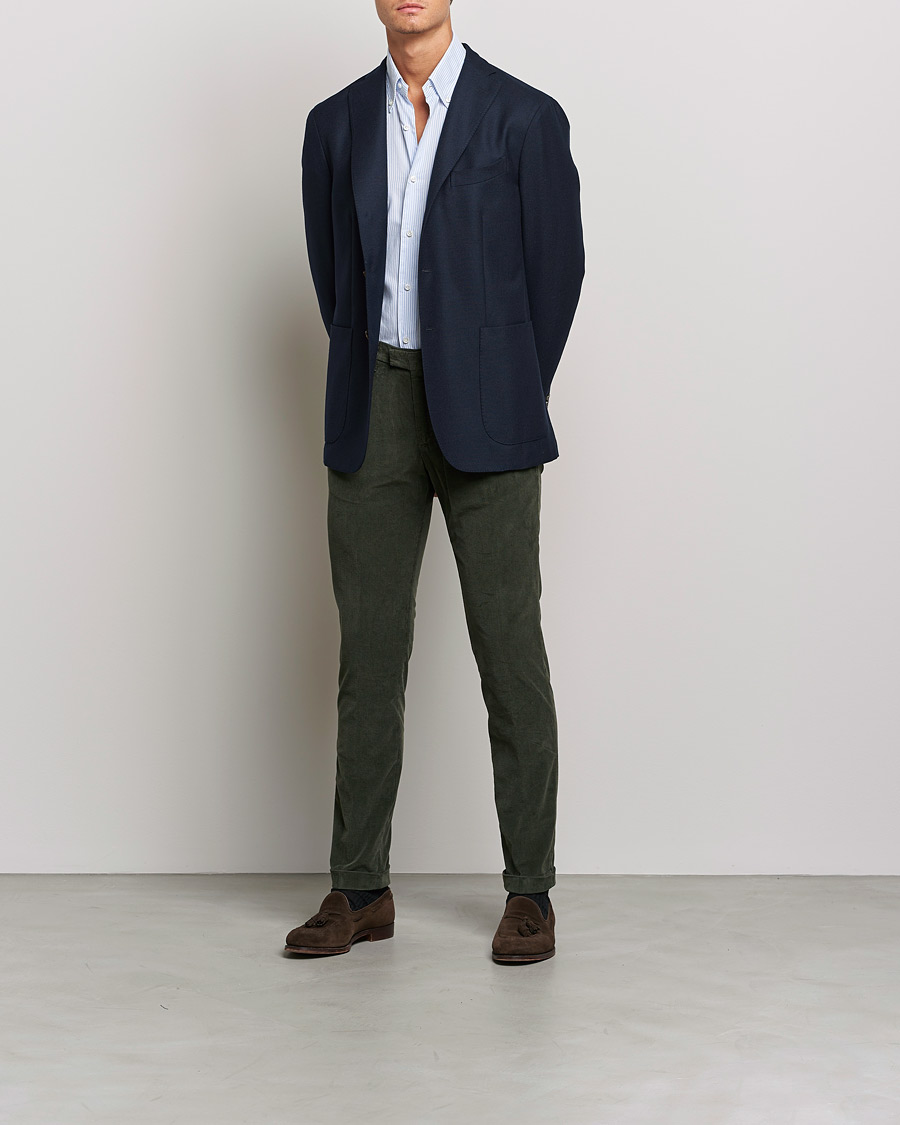 Homme | Pantalons | Briglia 1949 | Slim Fit Corduroy Trousers Dark Green