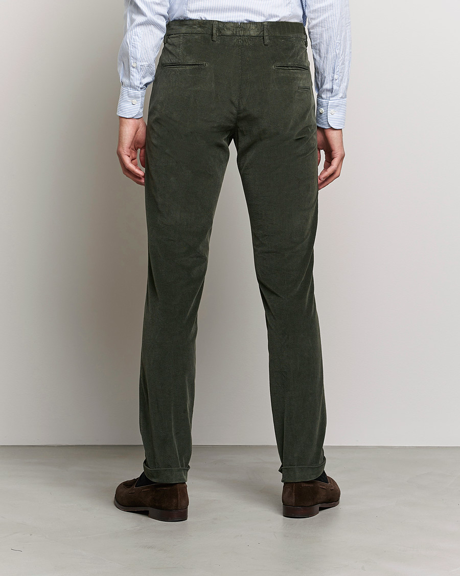 Homme | Pantalons | Briglia 1949 | Slim Fit Corduroy Trousers Dark Green