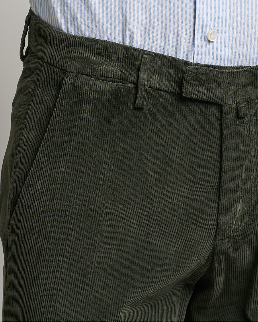 Homme | Pantalons | Briglia 1949 | Slim Fit Corduroy Trousers Dark Green