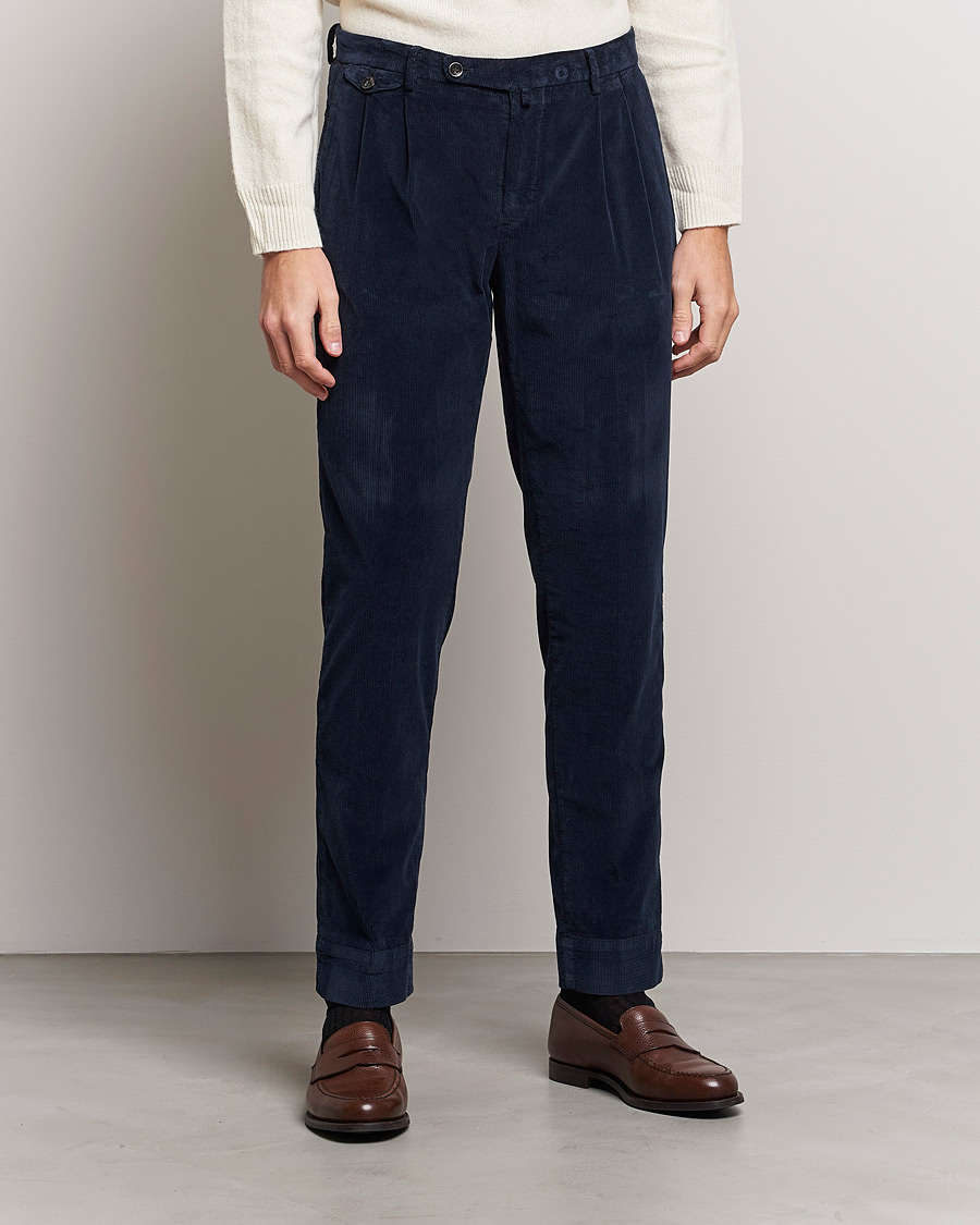 Homme | Pantalons | Briglia 1949 | Easy Fit Corduroy Trousers Navy
