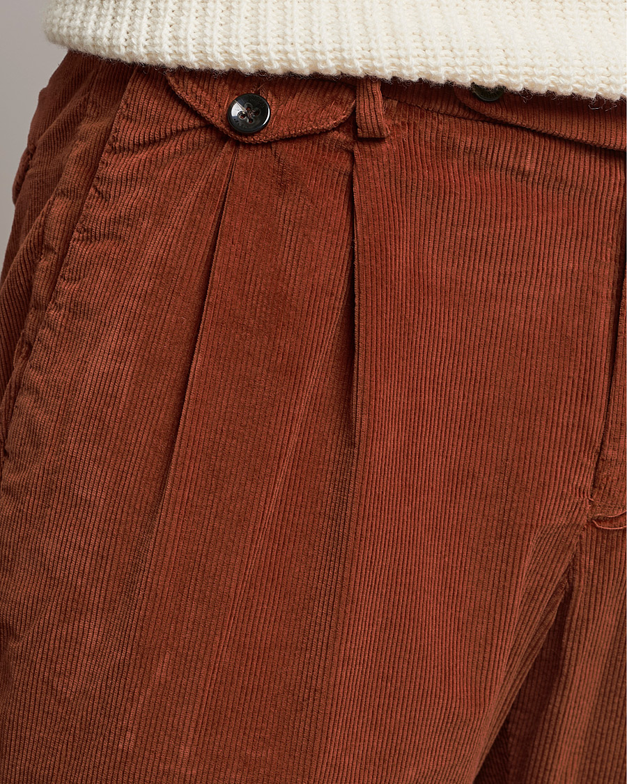 Homme | Pantalons | Briglia 1949 | Easy Fit Corduroy Trousers Rust Red
