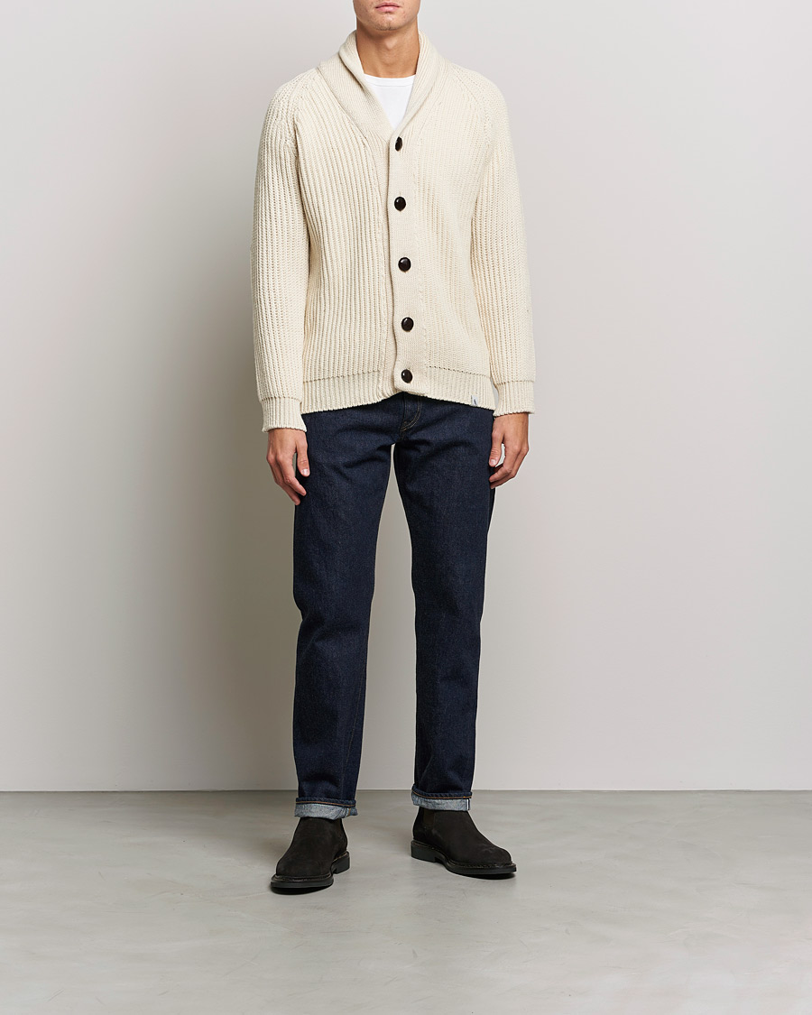Homme | Pulls Et Tricots | Peregrine | Wilkinson Ribbed Wool Cardigan Cream
