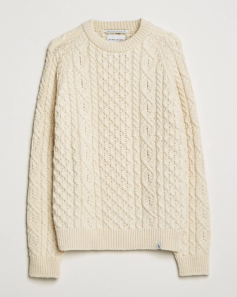 Homme | Pulls Et Tricots | Peregrine | Hudson Wool Aran Knitted Jumper Cream
