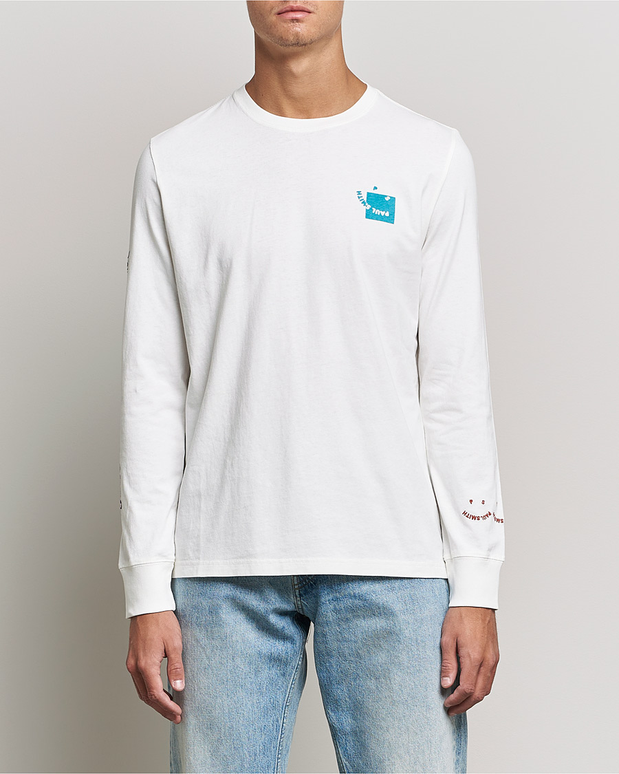 Homme | T-shirts | PS Paul Smith | Happy Face Long Sleeve T-Shirt White