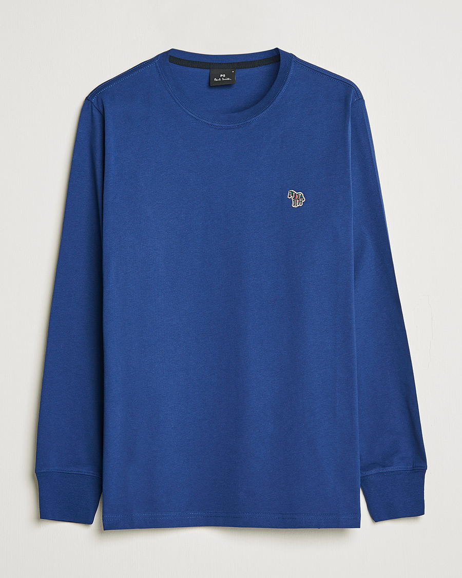 Homme | T-shirts | PS Paul Smith | Zebra Organic Cotton Long Sleeve T-Shirt Navy