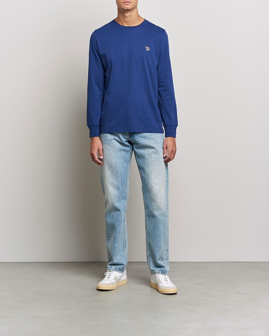 Homme | T-shirts | PS Paul Smith | Zebra Organic Cotton Long Sleeve T-Shirt Navy