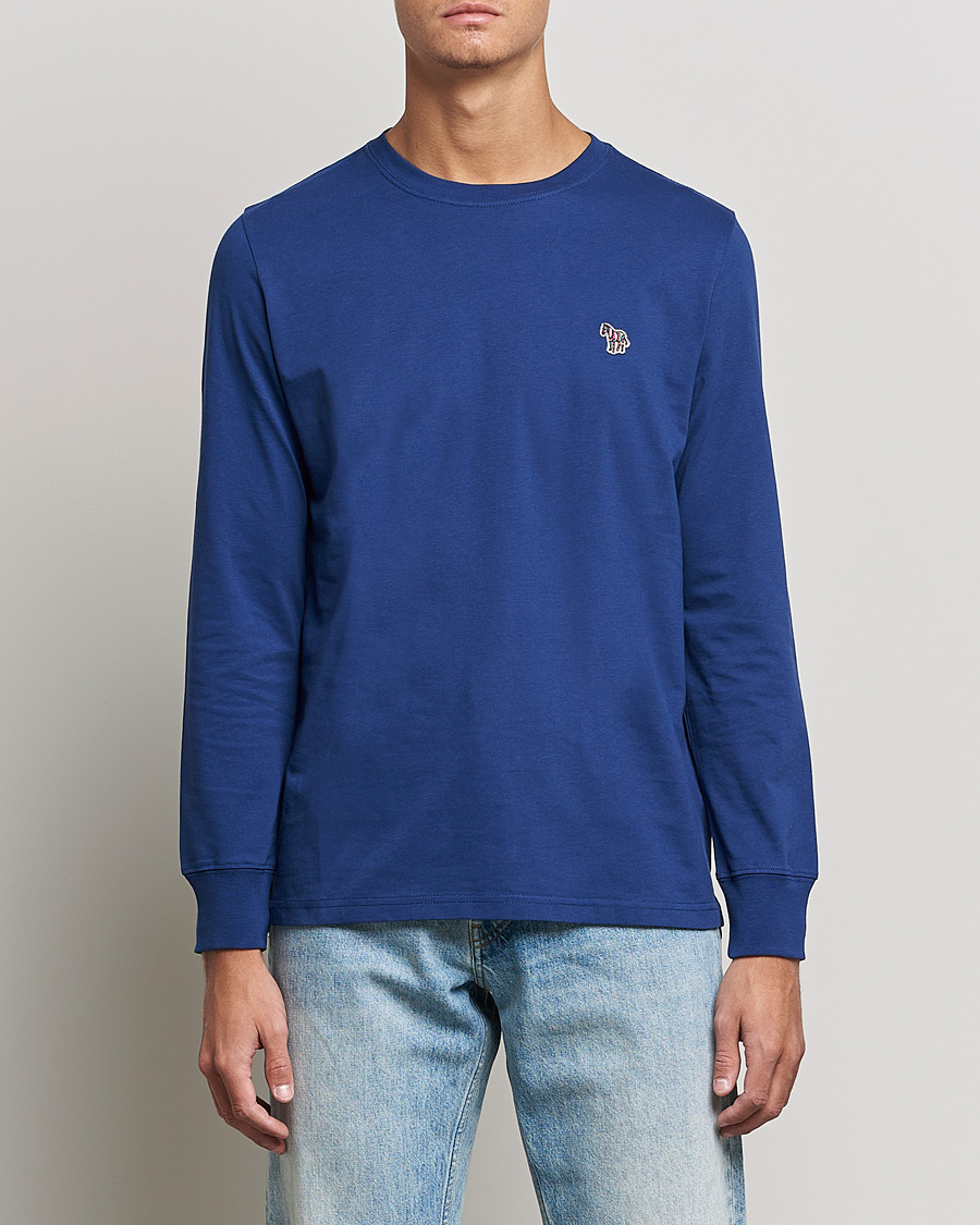 Homme | T-shirts | PS Paul Smith | Zebra Organic Cotton Long Sleeve T-Shirt Navy