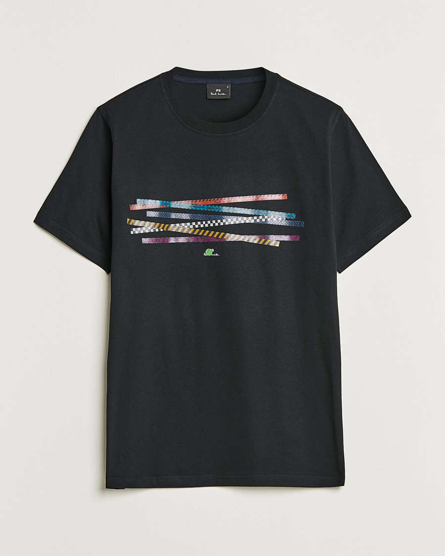 Homme | T-shirts | PS Paul Smith | Tapes Cotton T-Shirt Black