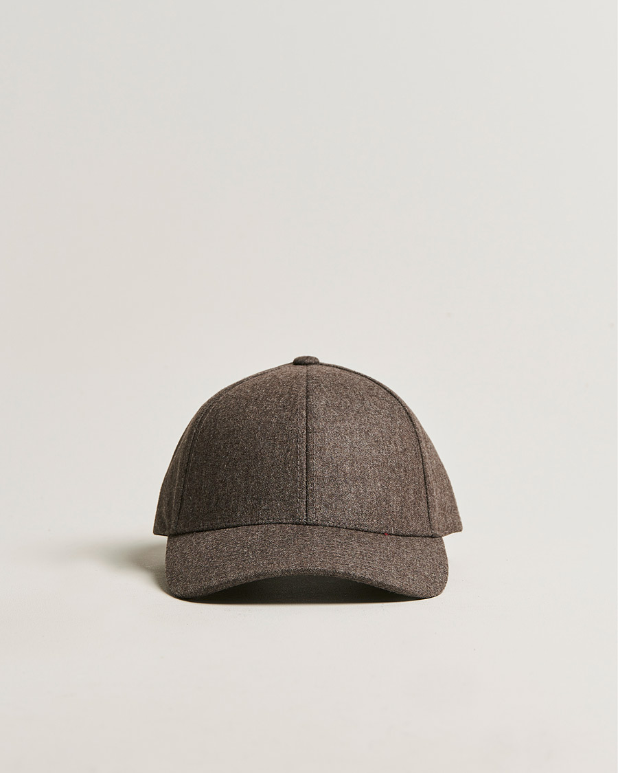 Homme |  | Varsity Headwear | Flannel Baseball Cap Taupe Brown