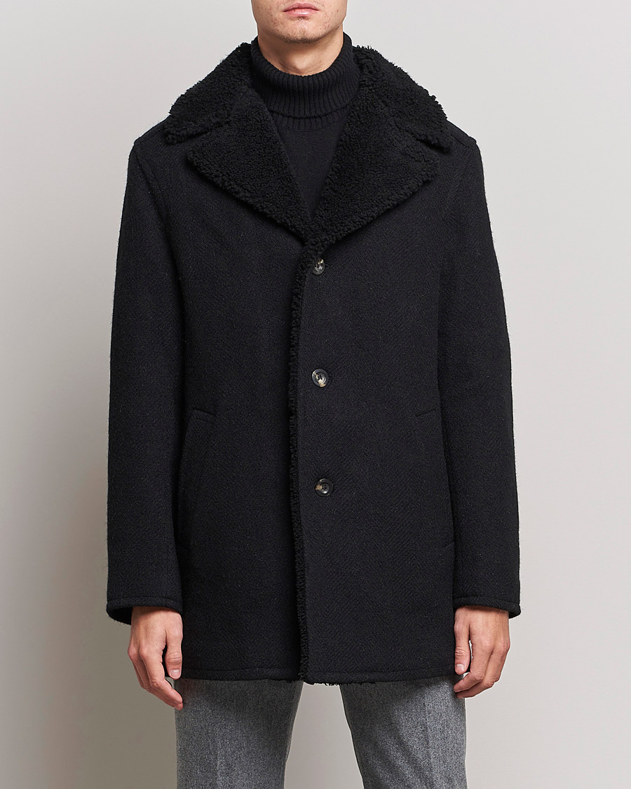 Homme | Manteaux Et Vestes | Private White V.C. | The Shearling Car Coat Navy