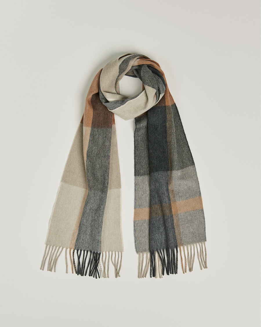 Homme | Begg & Co Vale Sitwell Lambswool/Cashmere Scarf Charcoal Natural | Begg & Co | Vale Sitwell Lambswool/Cashmere Scarf Charcoal Natural