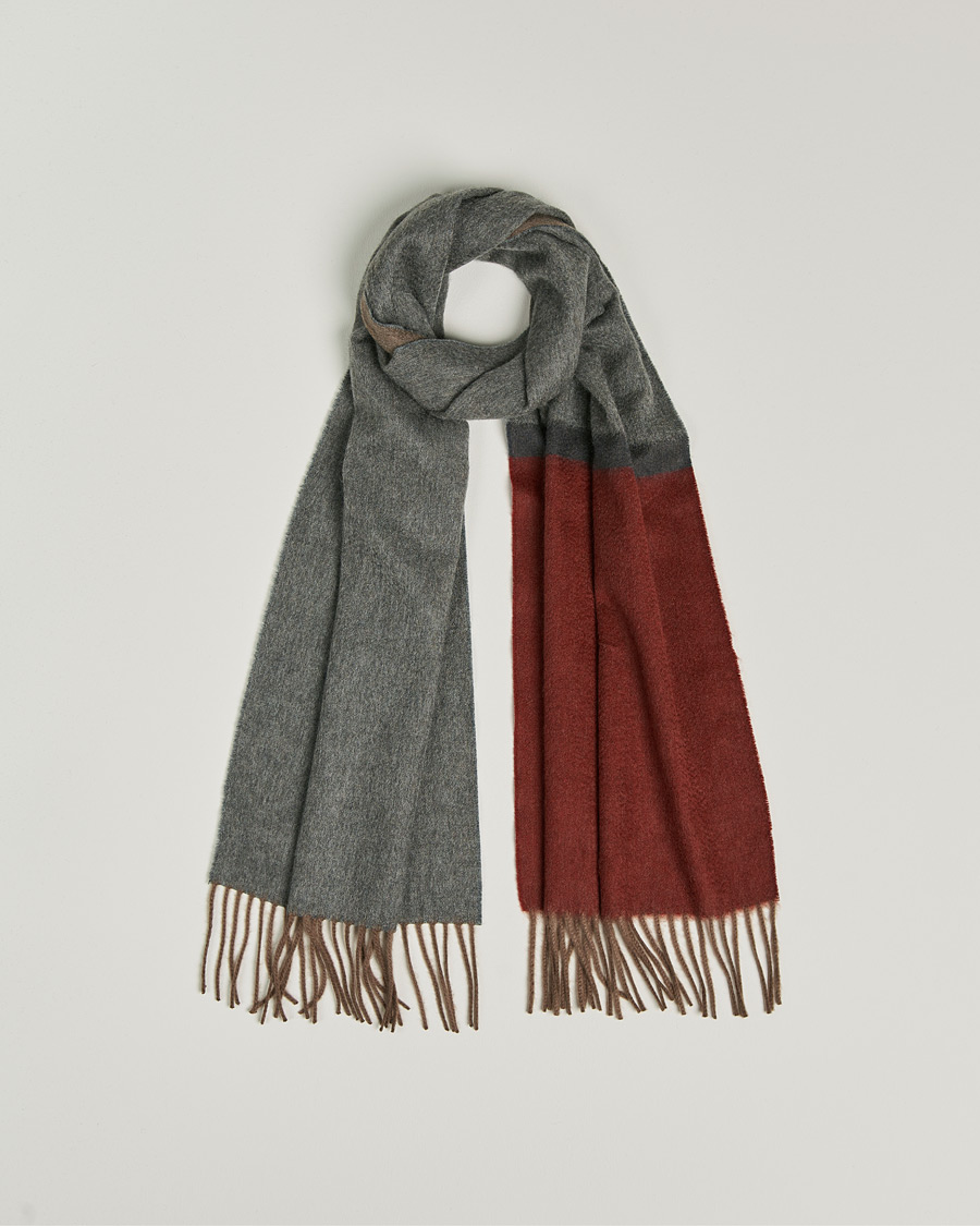 Homme | Begg & Co Arran Boarder Cashmere Scarf Derby Brick | Begg & Co | Arran Boarder Cashmere Scarf Derby Brick