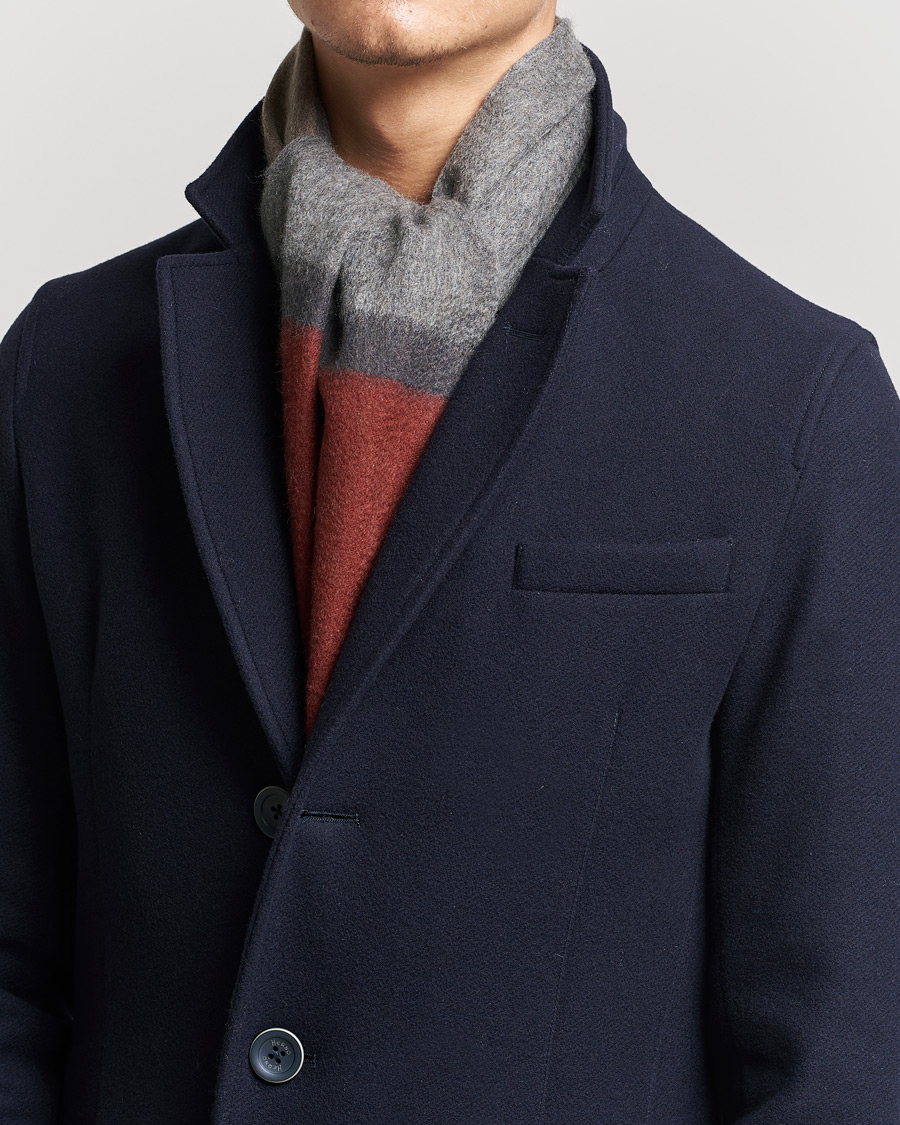 Homme | Begg & Co Arran Boarder Cashmere Scarf Derby Brick | Begg & Co | Arran Boarder Cashmere Scarf Derby Brick
