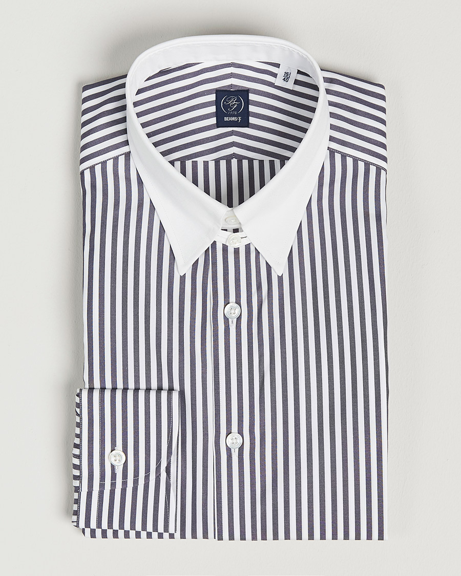 Homme | Chemises | Beams F | Tab Collar Dress Shirt Grey/White