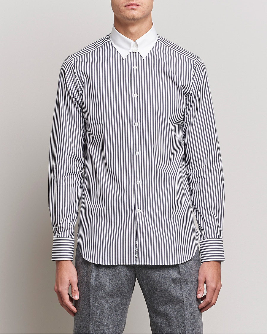 Homme | Chemises | Beams F | Tab Collar Dress Shirt Grey/White
