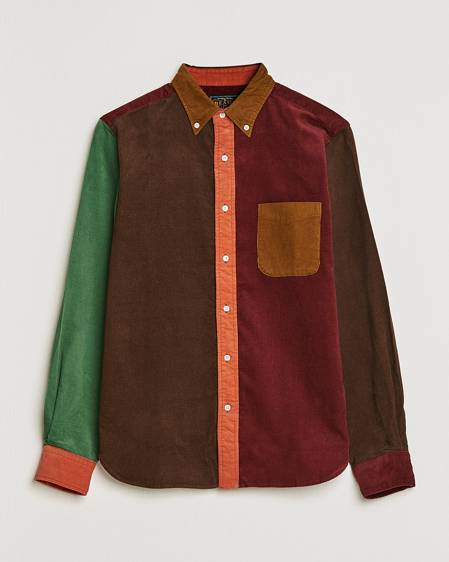 Homme | Chemises | BEAMS PLUS | Corduroy Panel Button Down Shirt Golden Brown