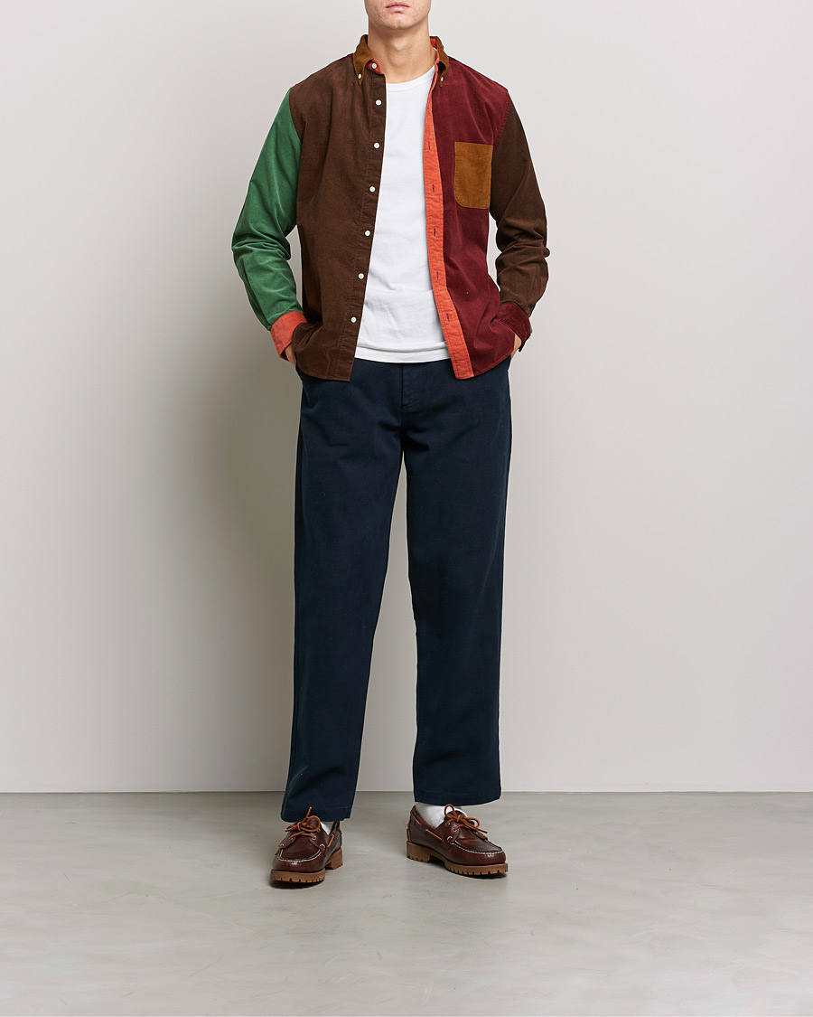 Homme | Chemises | BEAMS PLUS | Corduroy Panel Button Down Shirt Golden Brown