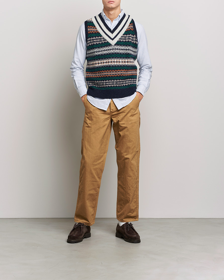 Homme | Pulls Et Tricots | BEAMS PLUS | Fairisle Cricket Knit Vest Navy