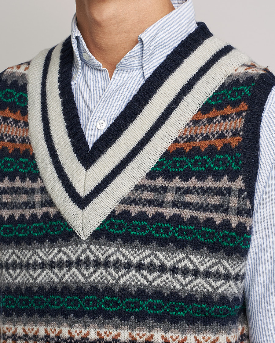 Homme | Pulls Et Tricots | BEAMS PLUS | Fairisle Cricket Knit Vest Navy