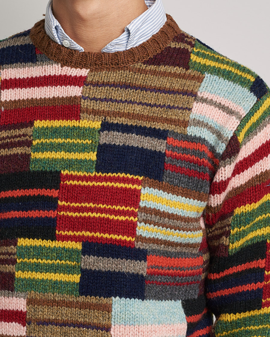 Homme | Pulls Et Tricots | BEAMS PLUS | Hand Knit Patchwork Sweater Multi Stripe