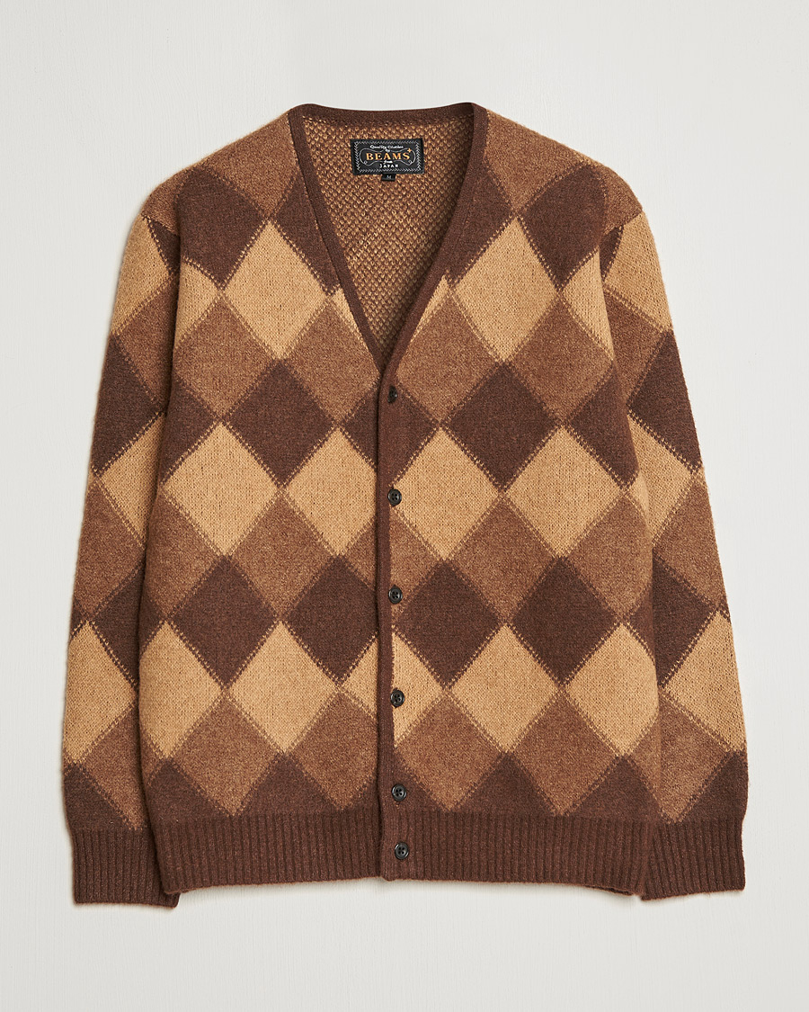 Homme | Pulls Et Tricots | BEAMS PLUS | Argyle Jacquard Cardigan Brown 