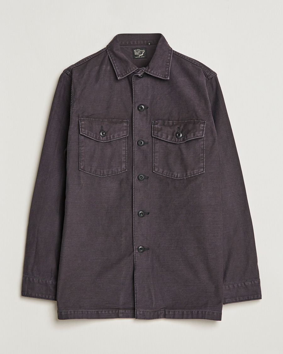 Homme | Chemises | orSlow | Cotton Sateen US Army Overshirt Black
