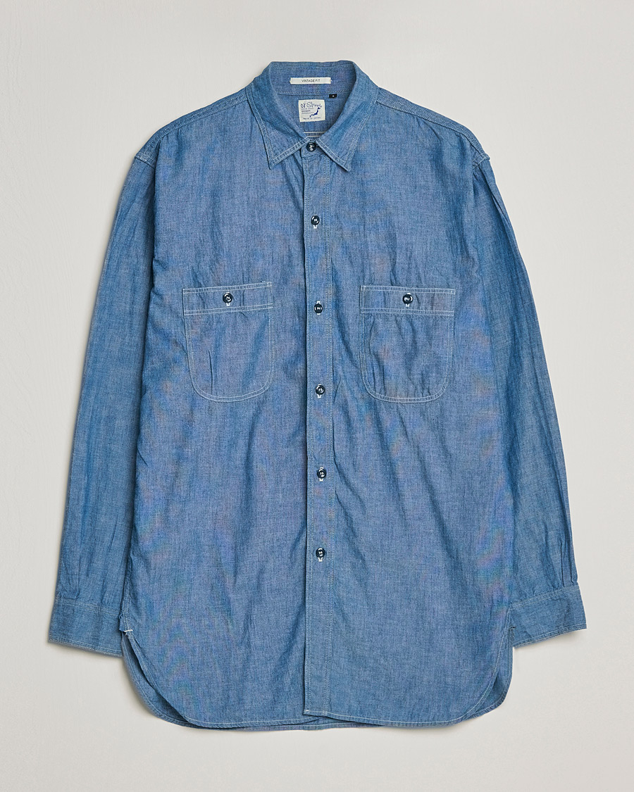 Homme | Chemises | orSlow | Chambray Work Shirt Light Blue