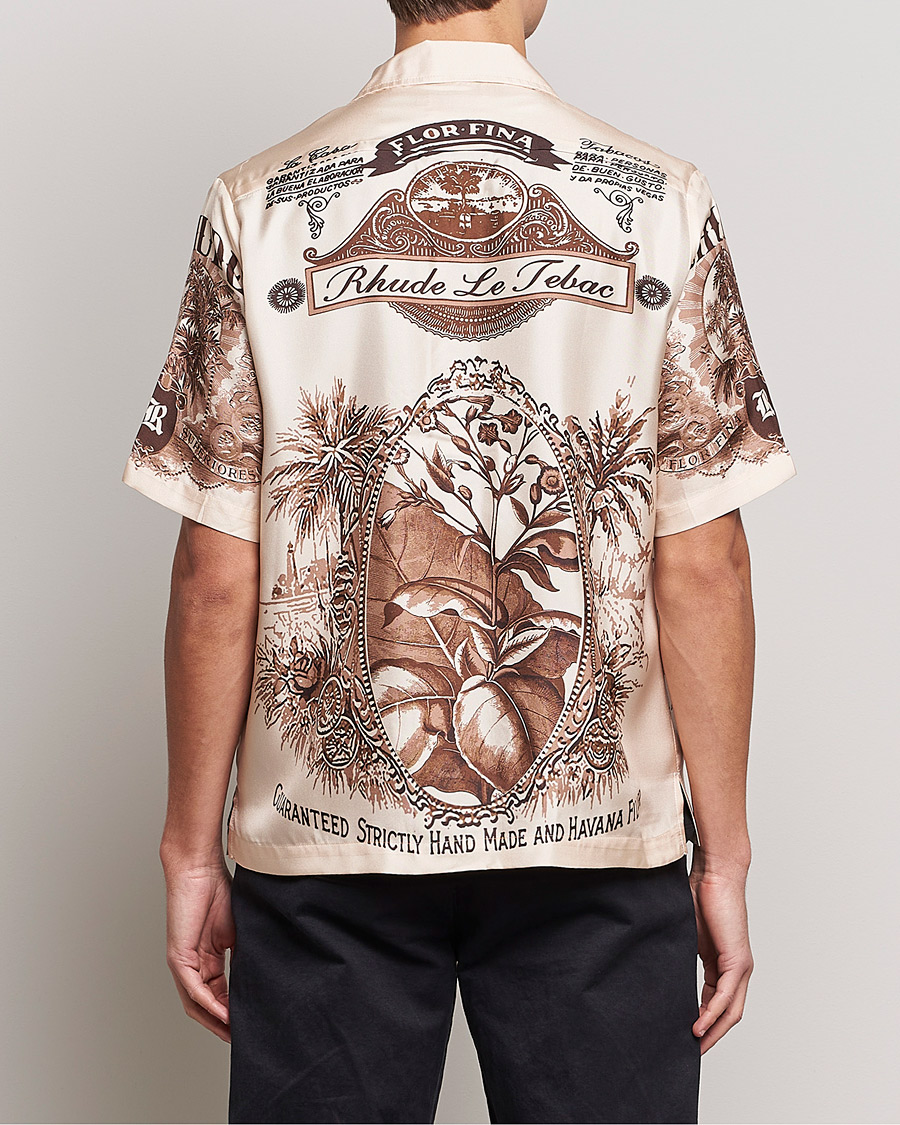 Homme | Chemises | Rhude | Silk Cigar Short Sleeve Shirt Brown/Cream