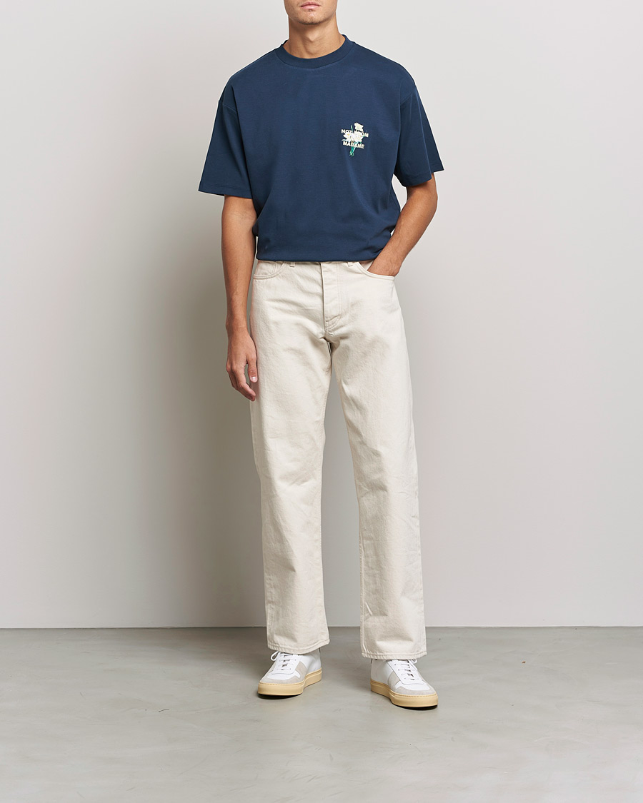 Homme | T-shirts | Drôle de Monsieur | Fleur Slogan T-Shirt Navy