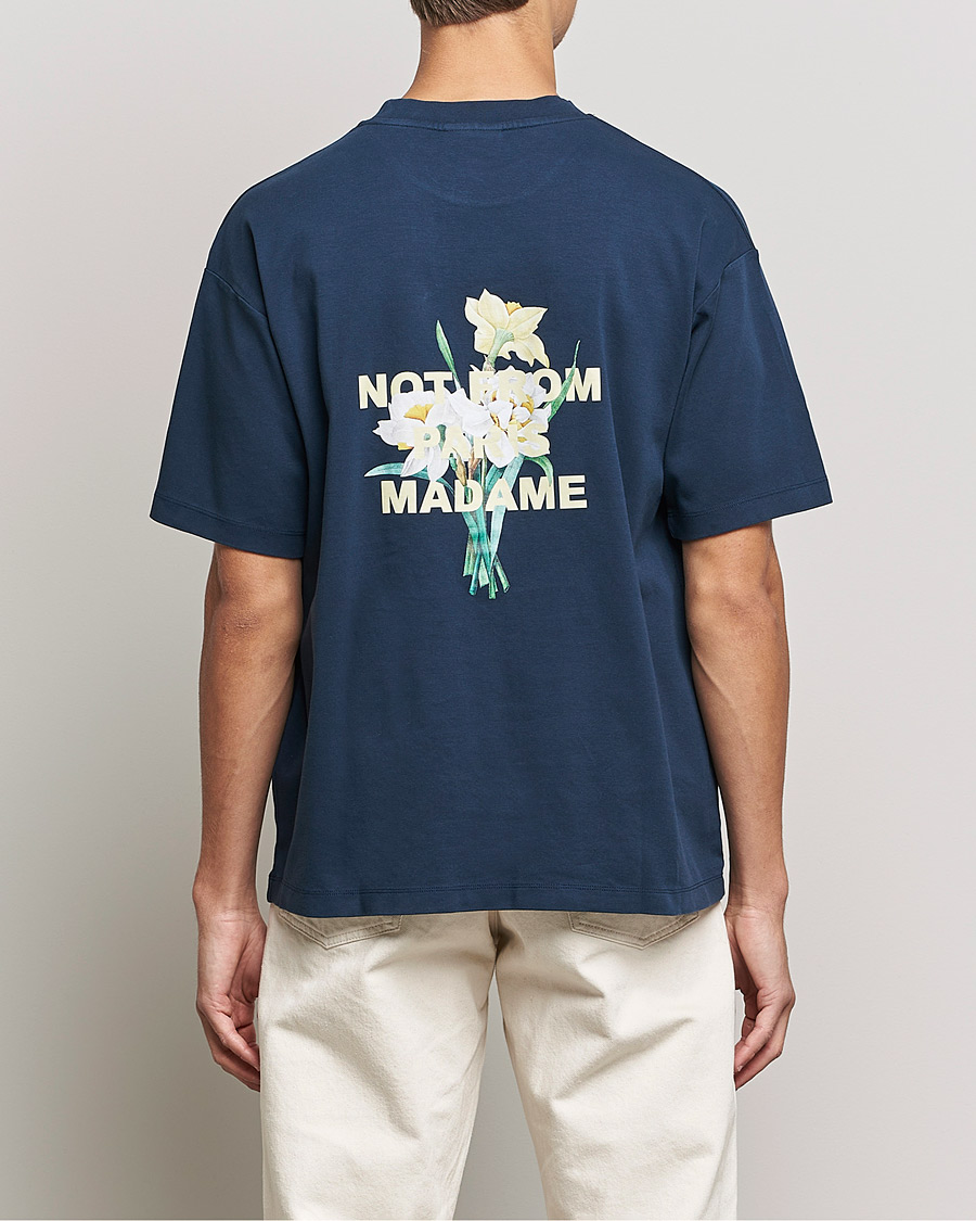 Homme | T-shirts | Drôle de Monsieur | Fleur Slogan T-Shirt Navy
