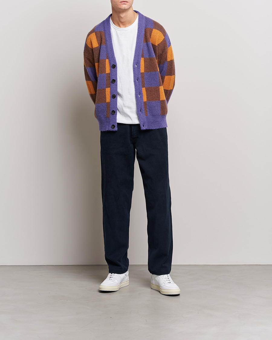 Homme | Pulls Et Tricots | Drôle de Monsieur | Le Cardigan Mohair Purple/Orange