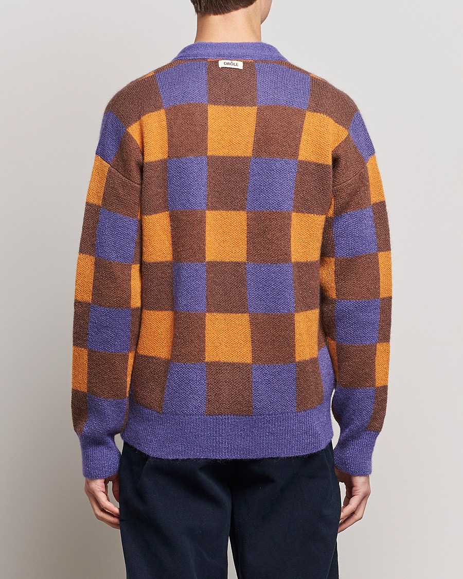 Homme | Pulls Et Tricots | Drôle de Monsieur | Le Cardigan Mohair Purple/Orange