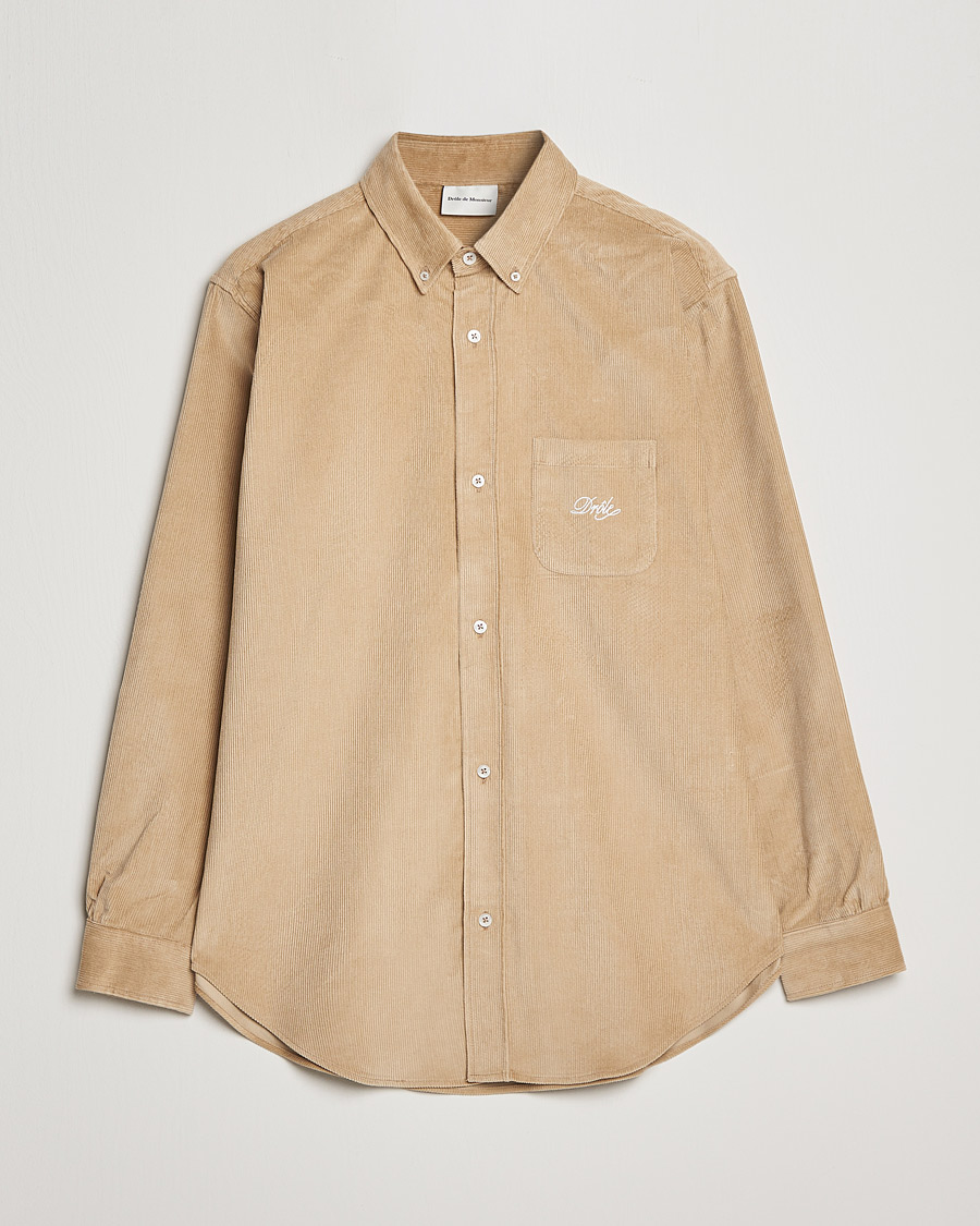 Homme | Chemises | Drôle de Monsieur | Corduroy Oversize Shirt Beige