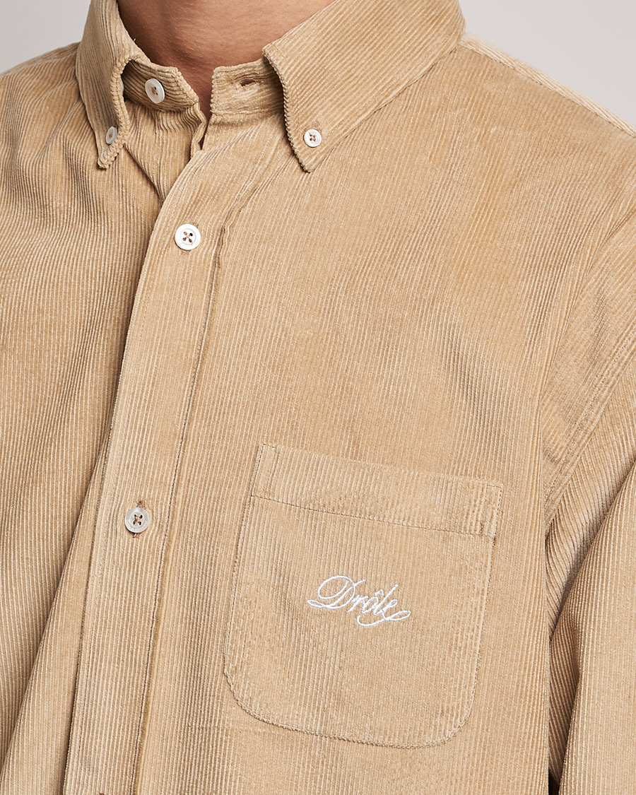 Homme | Chemises | Drôle de Monsieur | Corduroy Oversize Shirt Beige
