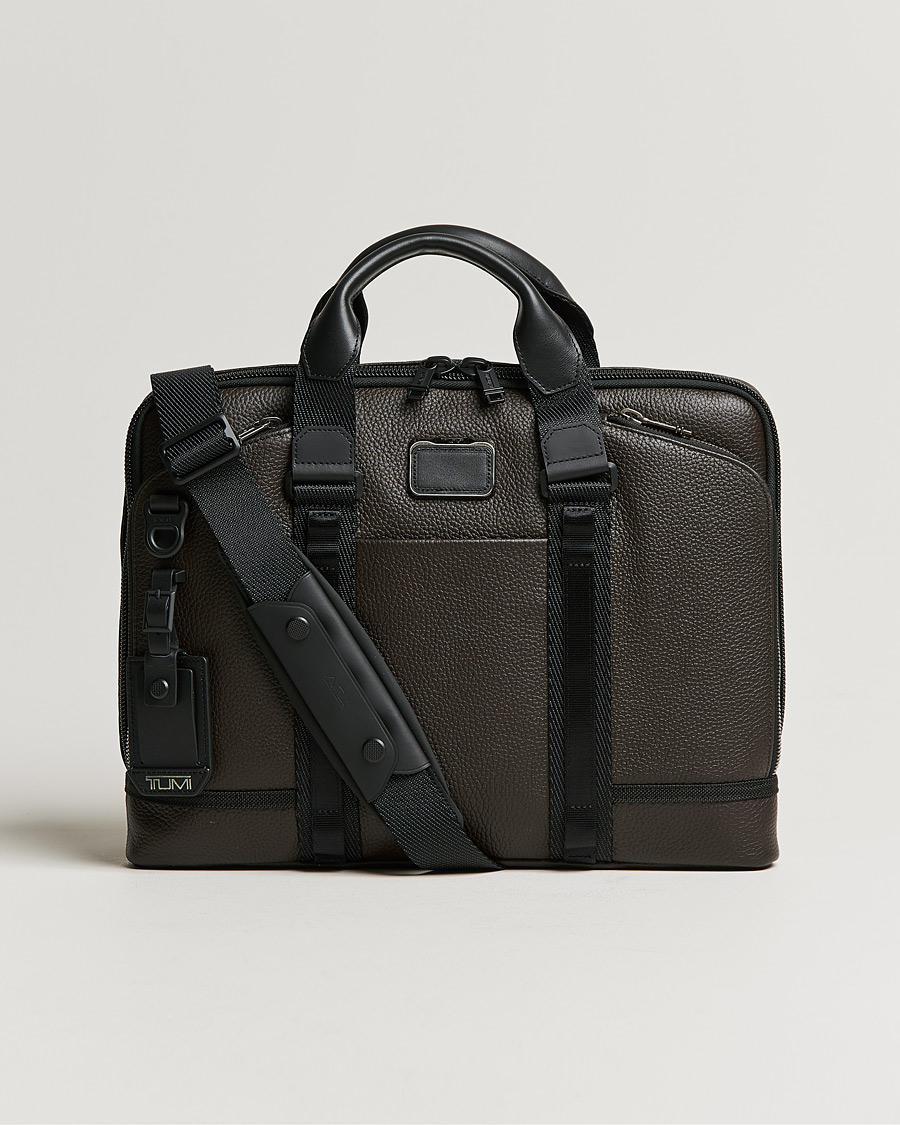 Homme | TUMI Alpha Bravo Acadamy Leather Brief Dark Brown | TUMI | Alpha Bravo Acadamy Leather Brief Dark Brown