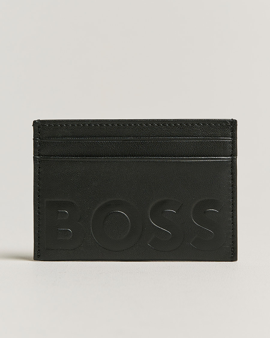 Homme | Signature Leather Card Holder Black | BOSS BLACK | Signature Leather Card Holder Black