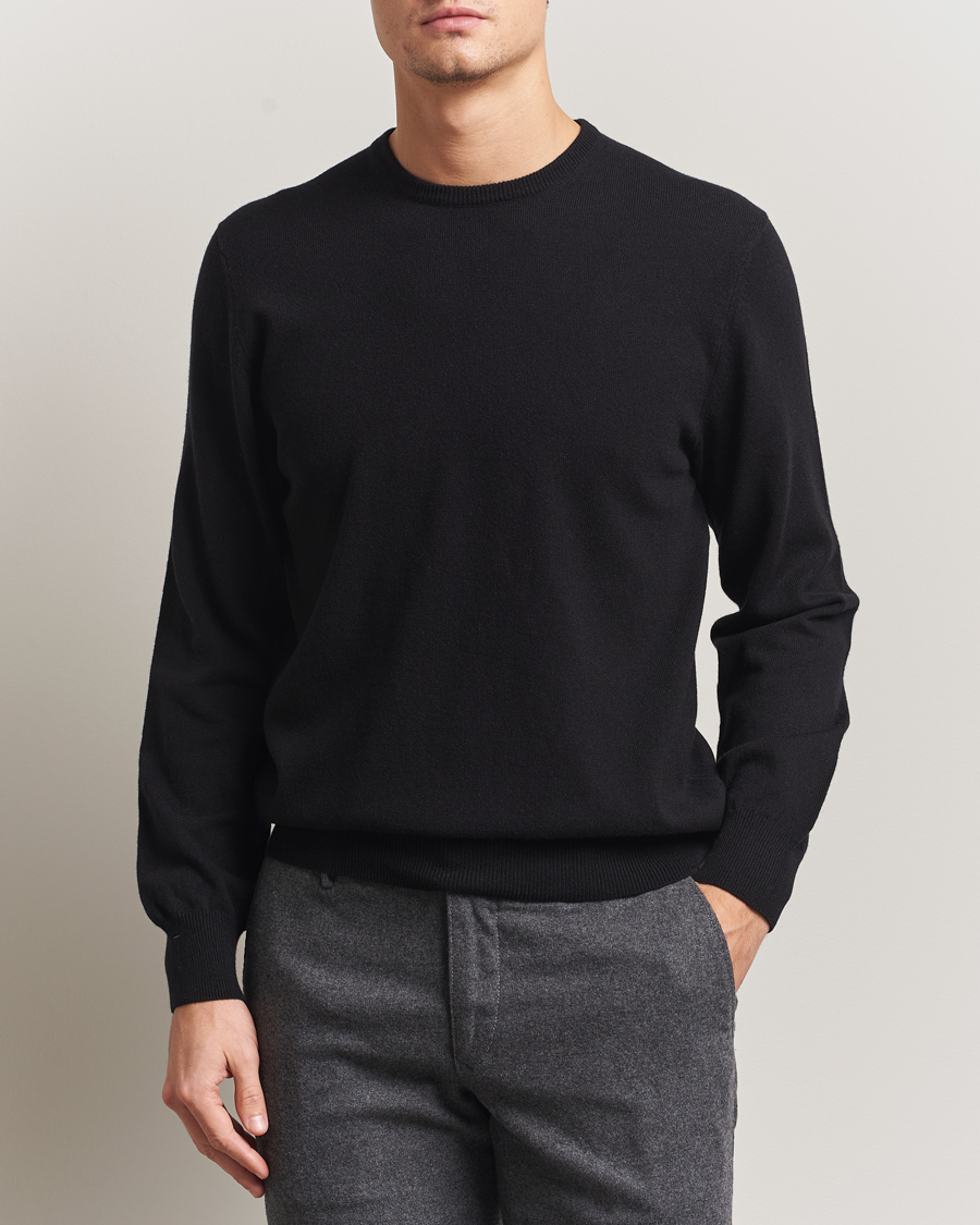 Homme | Pulls Et Tricots | Piacenza Cashmere | Cashmere Crew Neck Sweater Black
