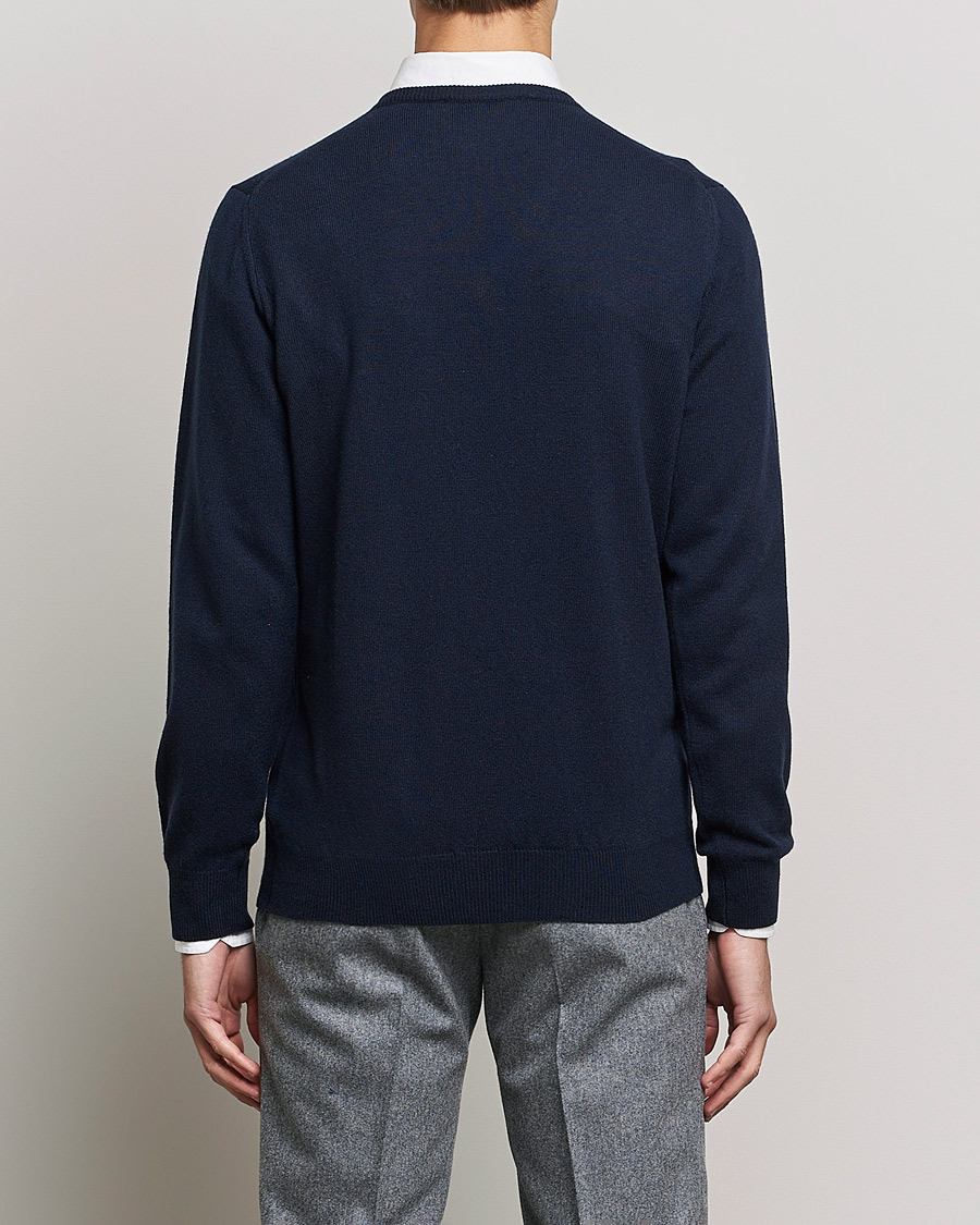 Homme | Pulls Et Tricots | Piacenza Cashmere | Cashmere V Neck Sweater Navy