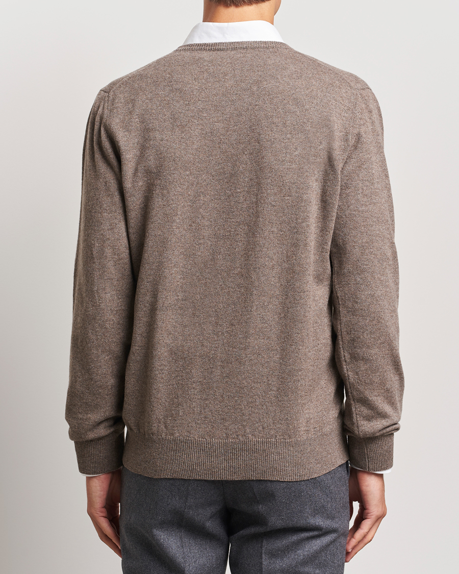 Homme | Pulls Et Tricots | Piacenza Cashmere | Cashmere V Neck Sweater Brown