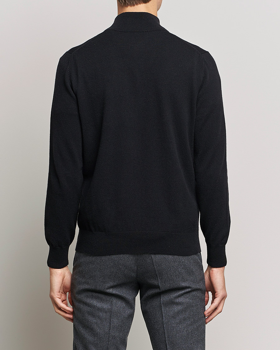 Homme | Pulls Et Tricots | Piacenza Cashmere | Cashmere Half Zip Sweater Black