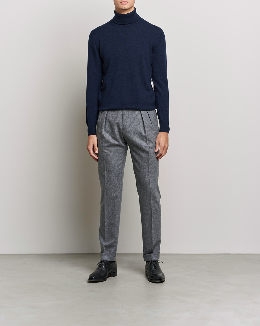 Homme | Pulls Et Tricots | Piacenza Cashmere | Cashmere Rollneck Sweater Navy