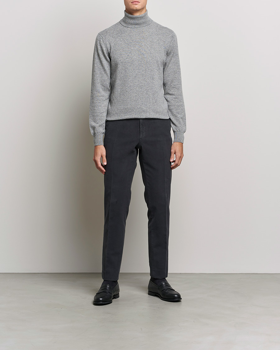 Homme | Pulls Et Tricots | Piacenza Cashmere | Cashmere Rollneck Sweater Light Grey